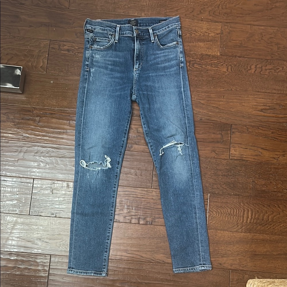 Citizens of Humanity Rocket crop high rise skinny Blue Distressed Jeans